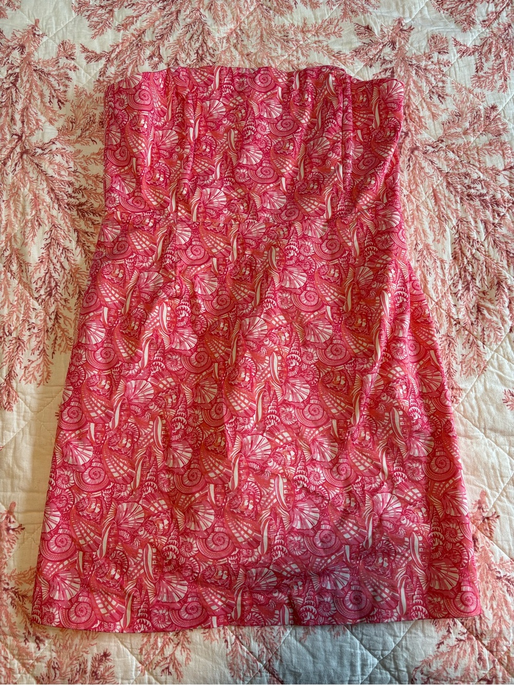 Vineyard Vines Pink Strapless Printed Mini Dress